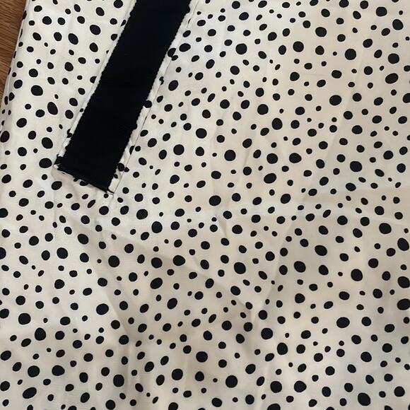 ECI dotted dress square neck split sleeve silky black trim size 4 - Picture 3 of 7